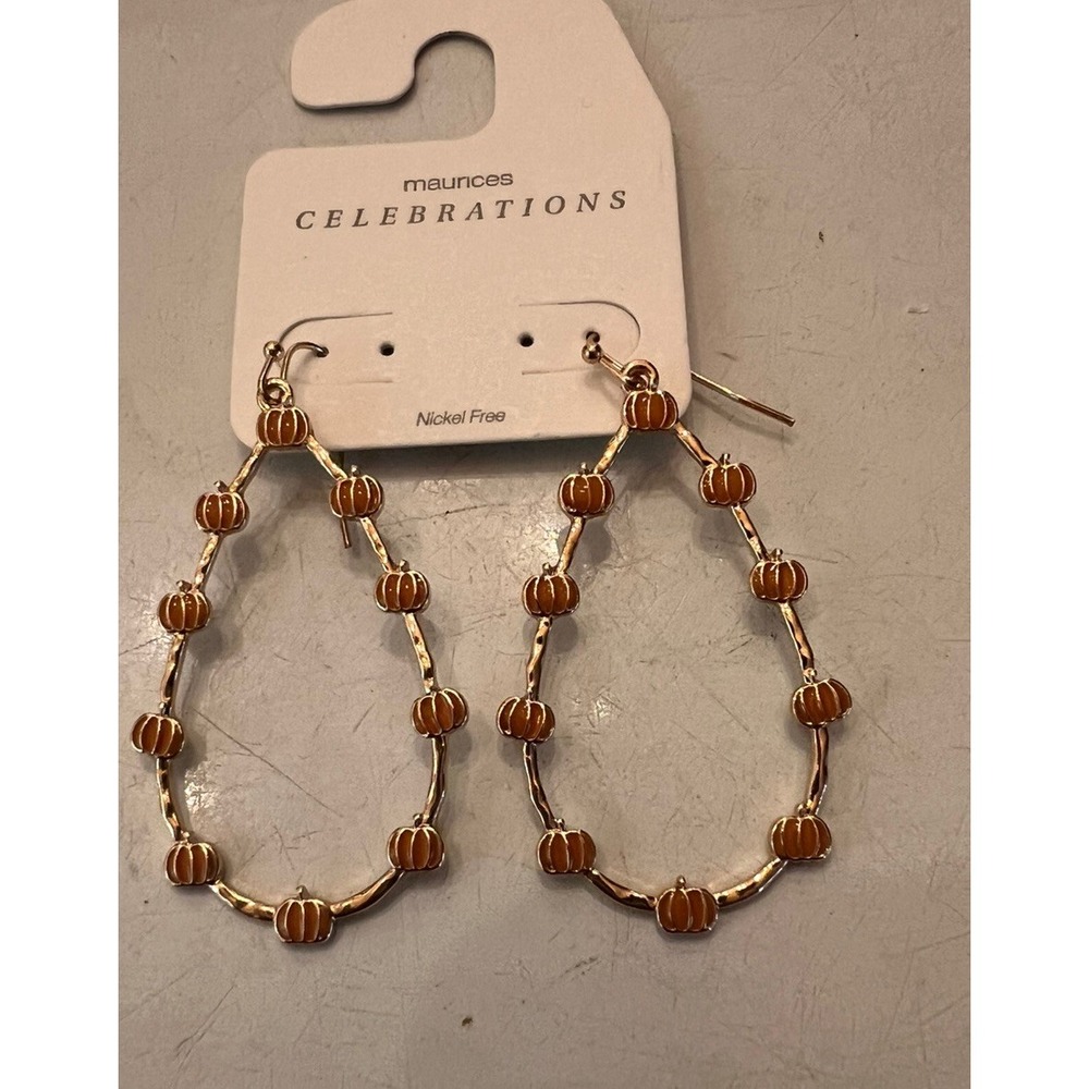Maurice's Teardrop Dangle pumpkin Earrings Fall Thanksgiving